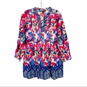 Style & Co Floral Print VNeck Tunic Dress Cotton M